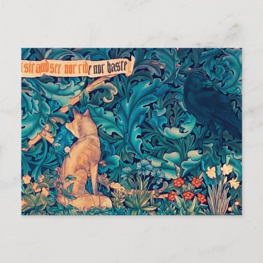 Tiere im Wald, William Morris Postcard Postkarte (Vorderseite)