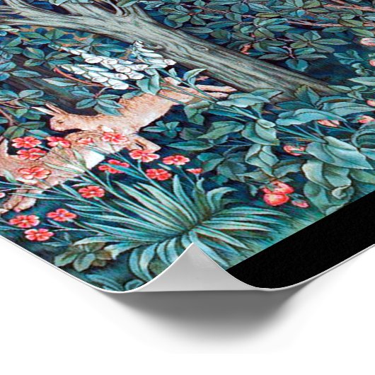 Tiere im Wald, William Morris Poster (Ecke)