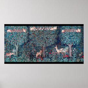 Tiere im Wald, William Morris Poster