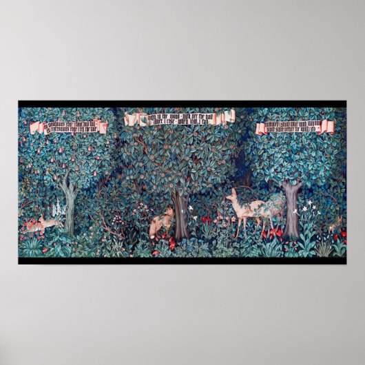 Tiere im Wald, William Morris Poster (Vorne)