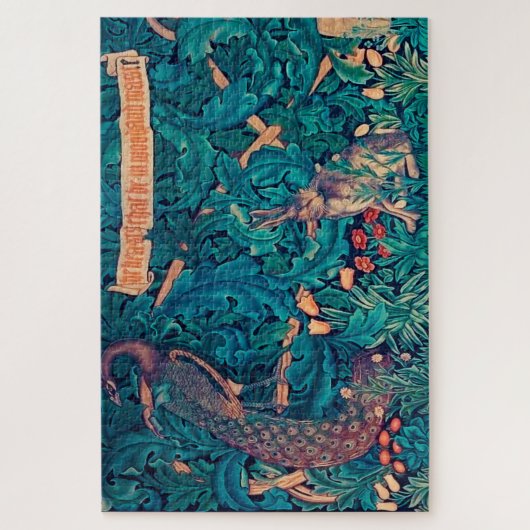 Tiere im Wald, William Morris Puzzle (Vertikal)
