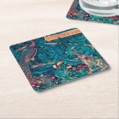 Tiere im Wald, William Morris Rechteckiger Pappuntersetzer (angewinkelt)