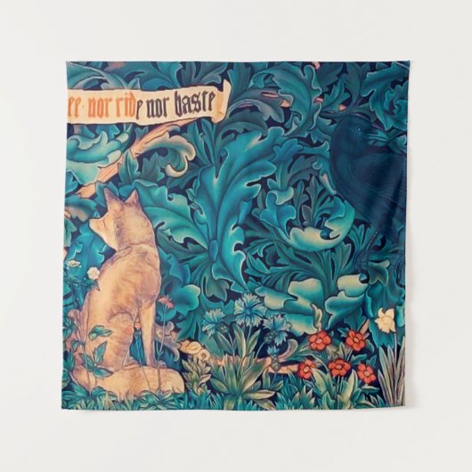 Tiere im Wald, William Morris Tapestry Wandteppich (Vorderseite (Horizontal))