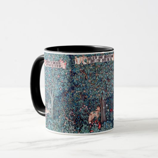 Tiere im Wald, William Morris Tasse (Vorderseite Links)