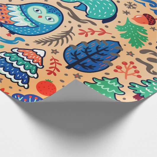 TIERE IM WALDBRISTEN-WAGENpapier Geschenkpapier (Ecke)