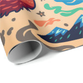 TIERE IM WALDBRISTEN-WAGENpapier Geschenkpapier (Rolleneckpunkt)