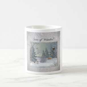 Tiere im Winter-Wald, Baum mit Stern, Stern Kaffeetasse