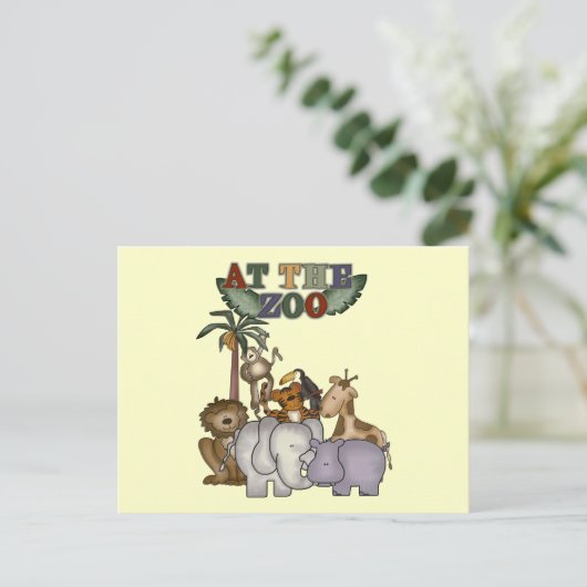 Tiere im Zoo - Tshirts und Geschenke Postkarte (Stehend Vorderseite)