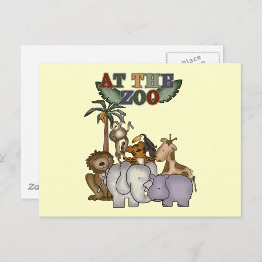 Tiere im Zoo - Tshirts und Geschenke Postkarte (Vorne/Hinten)