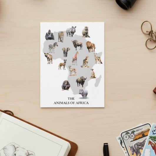 Tiere in Afrika Safari Wildlife Postkarte