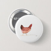 Tiere in Aquarellhühnern Vintag Button (Vorne & Hinten)