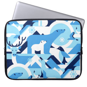 Tiere in der Arktis, Polar - abstraktes Muster, Me Laptopschutzhülle