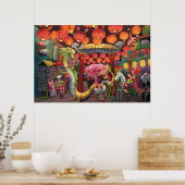 Tiere in der China Poster (Küche)