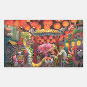 Tiere in der China Rechteckiger Aufkleber (Vorderseite)