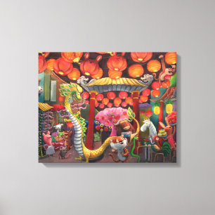 Tiere in der China-Stadt Leinwanddruck