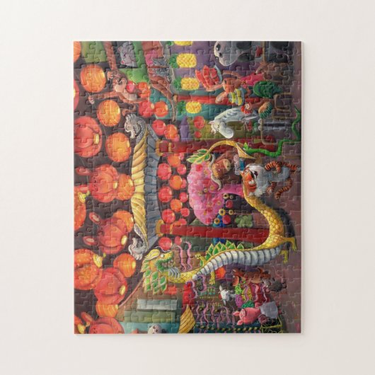 Tiere in der China-Stadt Puzzle (Vertikal)