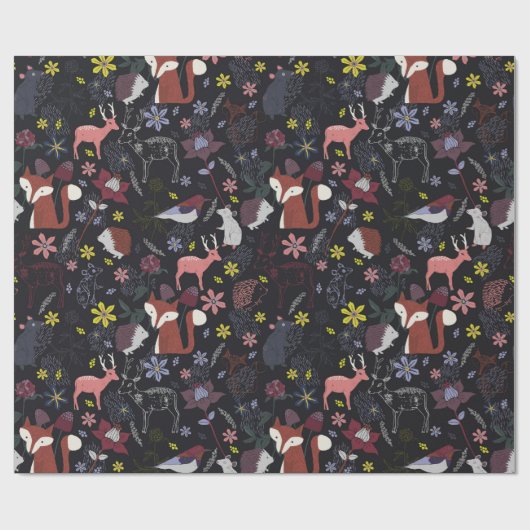 Tiere in der Sammlung von Hirschfocken-Igeln Geschenkpapier (Flach)