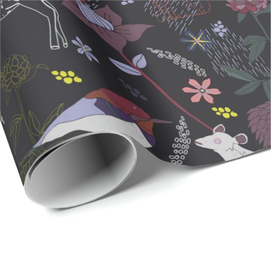 Tiere in der Sammlung von Hirschfocken-Igeln Geschenkpapier (Rolleneckpunkt)