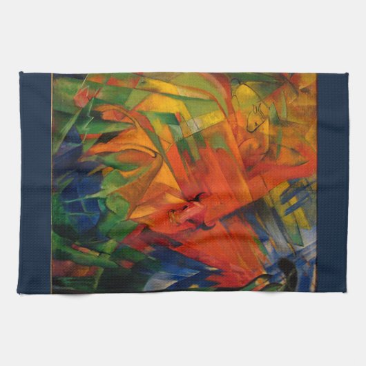 Tiere in einer Landschaft von Franz Marc Geschirrtuch (Horizontal)