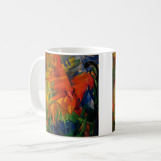 Tiere in einer Landschaft von Franz Marc Kaffeetasse (Vorderseite Links)