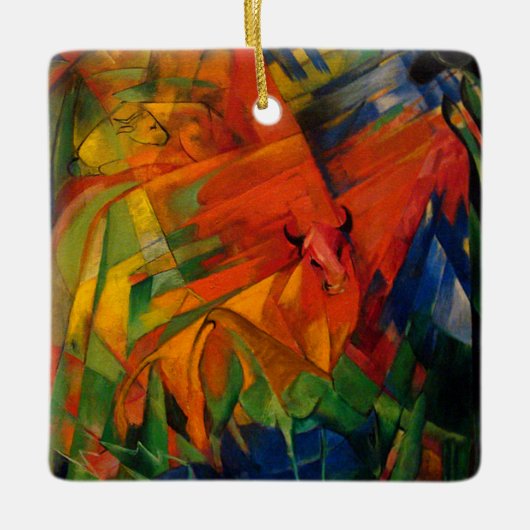 Tiere in einer Landschaft von Franz Marc Keramikornament (Vorderseite)