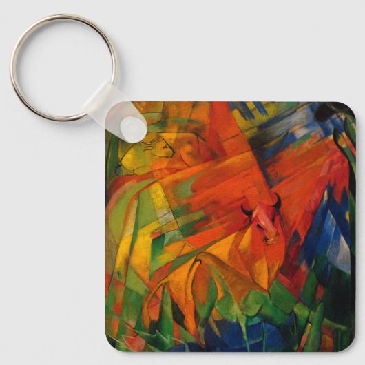 Tiere in einer Landschaft von Franz Marc Schlüsselanhänger (Vorderseite)
