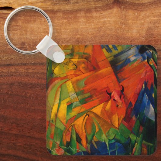 Tiere in einer Landschaft von Franz Marc Schlüsselanhänger (Vorderseite)