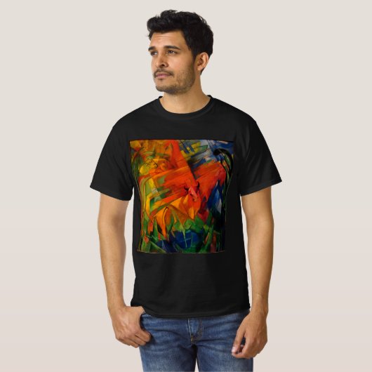 Tiere in einer Landschaft von Franz Marc T-Shirt (Vorne ganz)