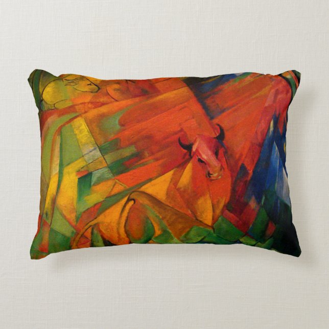Tiere in einer Landschaft von Franz Marc Zierkissen (Vorderseite)