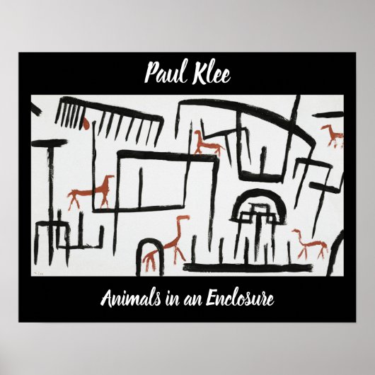 Tiere in einer Umschließung von Paul Klee Poster (Vorne)