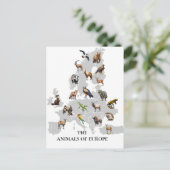Tiere in Europa Postkarte (Stehend Vorderseite)