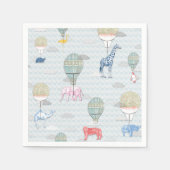 Tiere in heißen Luftballons Napkin Serviette (Vorderseite)