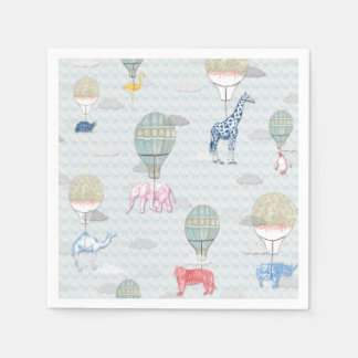 Tiere in heißen Luftballons Napkin Serviette
