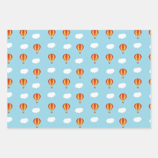 Tiere in Heißluftballon Geschenkpapier Set (Vorderseite 3)