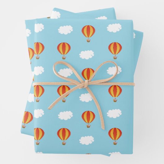 Tiere in Heißluftballon Geschenkpapier Set (Beispiel)