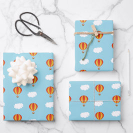 Tiere in Heißluftballon Geschenkpapier Set