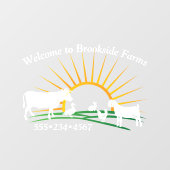 Tiere in landwirtschaftlichen Betrieben Sunrise Hi Fensteraufkleber (Blatt)