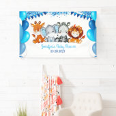 Tiere in Maske Elephant Boy Banner Babydusche (Insitu)