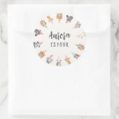 Tiere in Party Hats Themed Party Stickers (Tasche)