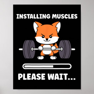 Tiere installieren Muskeln Fitness Bodybuilding Fo Poster