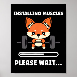 Tiere installieren Muskeln Fitness Bodybuilding Fu Poster