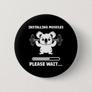 Tiere installieren Muskeln Fitness Bodybuilding Ko Button