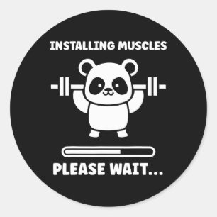 Tiere installieren Muskeln Fitness Bodybuilding Ko Runder Aufkleber