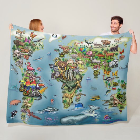 Tiere Karte Fleece Blanket (Beispiel)