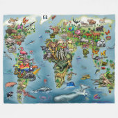 Tiere Karte Fleece Blanket (Vorderseite (Horizontal))