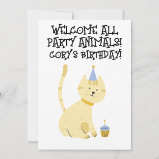 TIERE KATZE PARTY GEBURTSTAG KINDER PARTY EINLADUN EINLADUNG