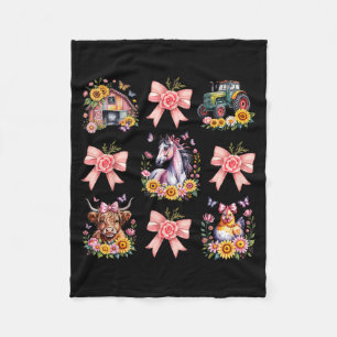Tiere Kuh Huhn Pferd Traktor Blume Bauernhof Fraue Fleecedecke