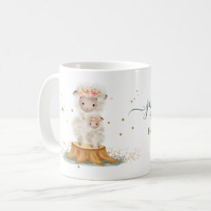 Tiere Lamm Schaf Familie Baby Mädchen Kaffeetasse