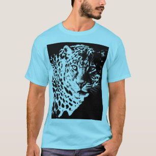 Tiere Leopard Gesicht Moderne Pop Art Template Men T-Shirt