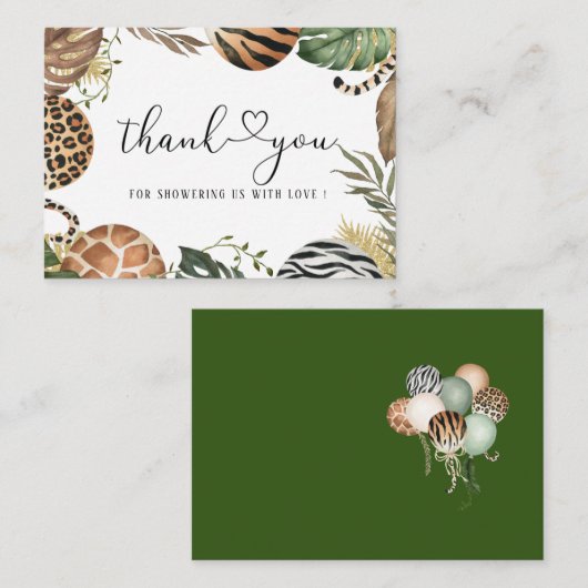 Tiere Leopard Print Jungle Wild Baby Dusche als Mitteilungskarte (Vorne/Hinten)